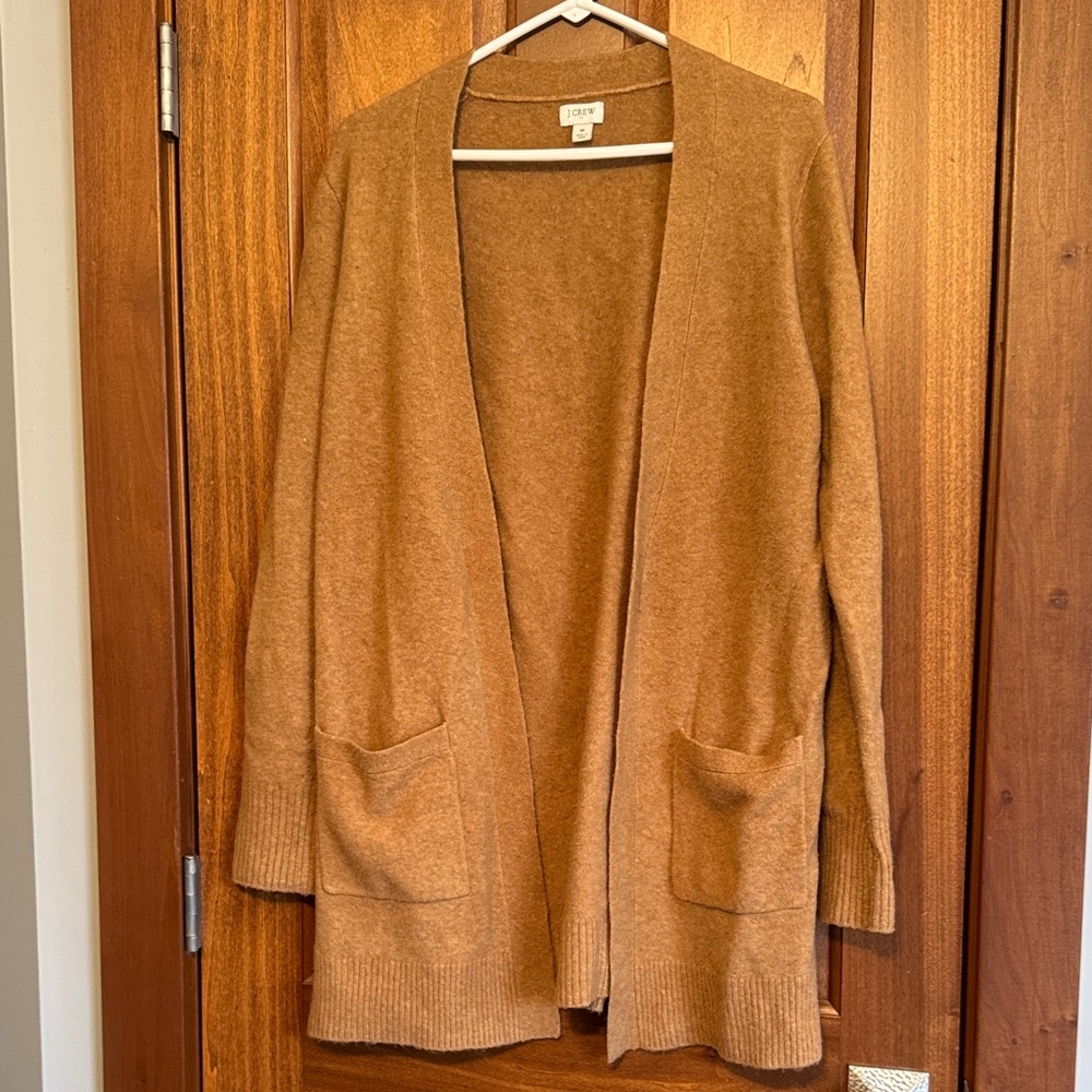 J. Crew Tan Open Front Cardigan